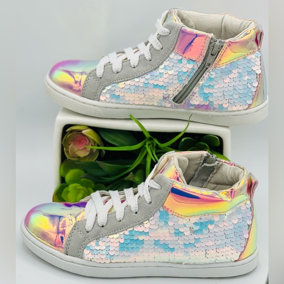 Justice Shoes Justice Youth Sneakers With Sequins And An Iridescent